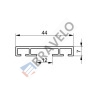 Profil górny/dolny aluminiowy, płaski 44x7 mm