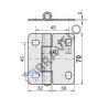 Zawias środkowy 30x70 / 2,0 mm nierdzewny